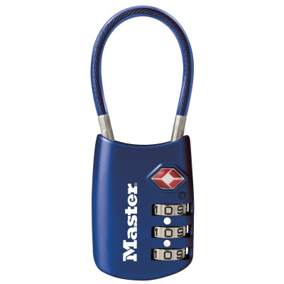 Master Lock TSA-Accepted Luggage Lock Flexible Shackle 3-Digit Combination Blue