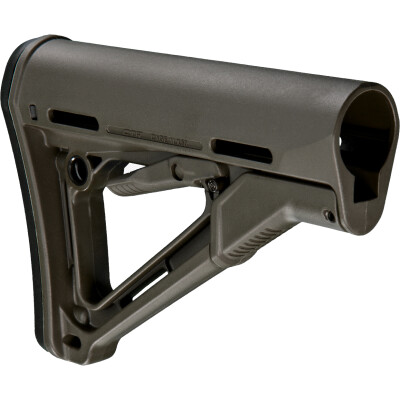 Magpul CTR Mil-Spec AR-15 Carbine Stock With Friction Lock And QD Sling Attachment Points And Rubber Buttpad Polymer OD Green MAG310-OD