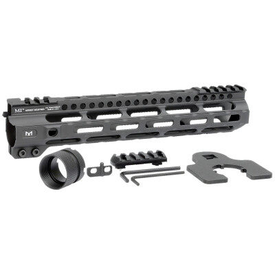 Midwest Industries AR-15 Combat Lightweight 10.50" One Piece Free Float M-LOK Hand Guard 6061 Aluminum Hard Coat Anodized Matte Black