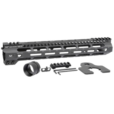Midwest Industries AR-15 Combat Lightweight 12.625" One Piece Free Float M-LOK Hand Guard 6061 Aluminum Hard Coat Anodized Matte Black