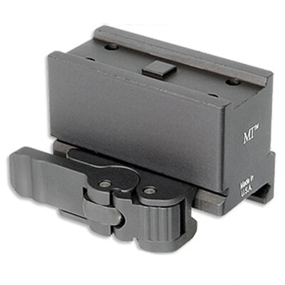 Midwest Industries Quick Detach Optic Mount For Aimpoint T1/H1/T2 Lower 1/3 Hard Coat Anodized 6061 Aluminum Matte Black MI-QDT1-1/3
