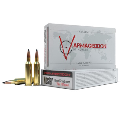 Nosler Varmageddon 6mm Creedmoor Ammunition 20 Rounds 70 Grain Varmageddon FB Tipped Bullet 3200 fps