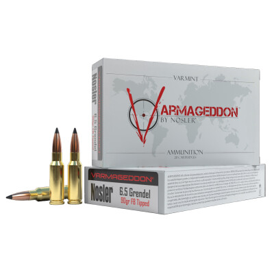 Nosler Varmageddon 6.5 Grendel Ammunition 20 Rounds 90 Grain Nosler Varmageddon Polymer Tipped Flat Base Projectile 2800fps