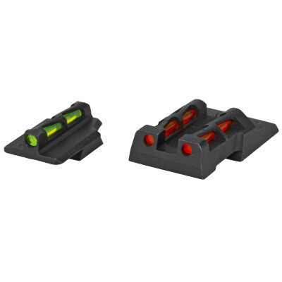 HiViz Sight Set For Ruger Security 9 Contrasting Fiber Optic Sight Set White/Red/Green/Black Steel Black
