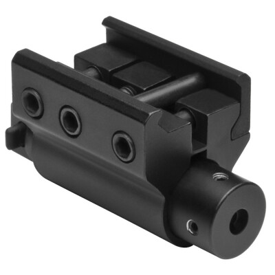 NcSTAR Red Laser with Weaver Style Mount 3 AG13 Batteries Adjustable Windage and Elevation End Cap Anodized Black