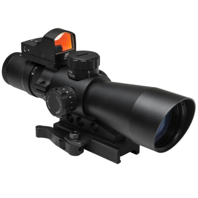 NcSTAR USS Gen II 3-9x42mm Riflescope Illuminated Mil-Dot Reticle Micro Red Dot 0.5 MOA Adjustments Second Focal Plane Mount Included