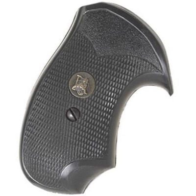Pachmayr Compac Grip S&W J Frame Square Butt Revolver Checkered Rubber Black 03255