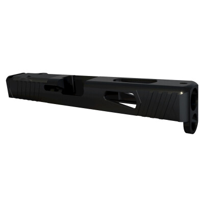 Rival Arms Slide for Glock 19 Gen 3 Models DOC Optic Cut CNC Machined 17-4PH Stainless Steel Billet Matte Black Finish