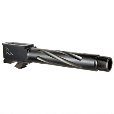 Rival Arms Barrel for Glock 22 Gen 3/4 Models Conversion to 9mm Luger Fluted/Threaded 1/2x28 416R Stainless Steel PVD Coating Black Finish
