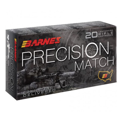 Barnes Precision Match .300 AAC Blackout Ammunition 20 Rounds 125 Grain Open Tip Match Boat Tail Projectile 2215fps