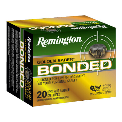 Remington Golden Saber Bonded .40 S&W Ammunition 20 Rounds Brass JHP 180 Grain
