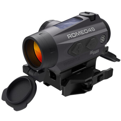 SIG Sauer Romeo4S Red Dot Optic 2 MOA Red Dot Ballistic CirclePlex Reticle Quick Release AR Mount .50 MOA Adjustment Unlimited Eye Relief Solar/CR2032 Battery Graphite/Black