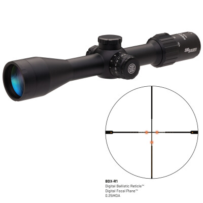 SIG Sauer SIERRA3BDX 4.5-14X44mm Riflescope Illuminated BDX-R1 Digital Reticle 30mm Tube 0.25 MOA Adjustment Side Focus Parallax Black