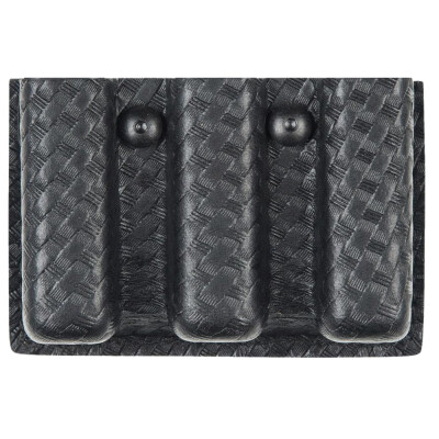 Safariland Model 775 Slimline Open Top Triple Magazine Pouch Fits Glock 17 Magazines STX Basketweave Black