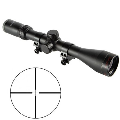 Tasco 3-9x40mm Rimfire Riflescope with Rings 1" Tube Truplex Reticle .25 MOA Per Click Fixed Parallax Matte Black
