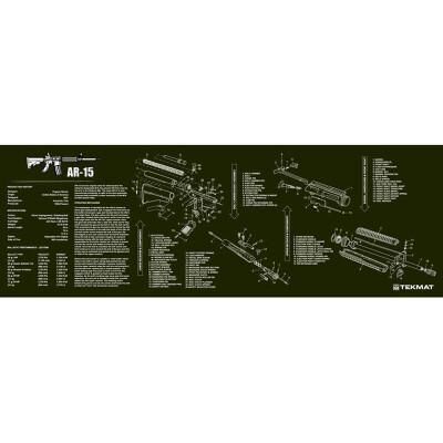 TekMat "AR-15" Armorers Bench Mat 12"x36"x1/8" Neoprene OD Green 36-AR15OD