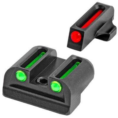 TruGlo Brite-Site Fiber Optic Sight Set for SIG Sauer Models with #6 Front/#8 Rear 3 Dot Sights CNC Machined Steel Housing Matte Black Finish