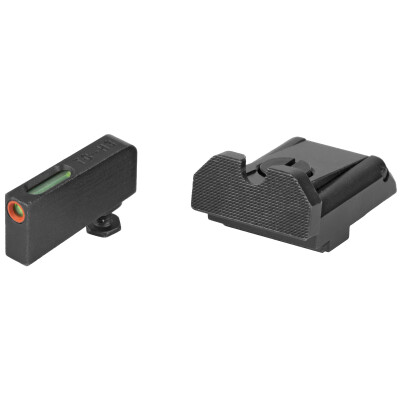 TruGlo TFX Pro Night Sight Set for Glock Tritium/Green Fiber Optic/Orange Ring Front Adjustable Rear Sight Steel Black