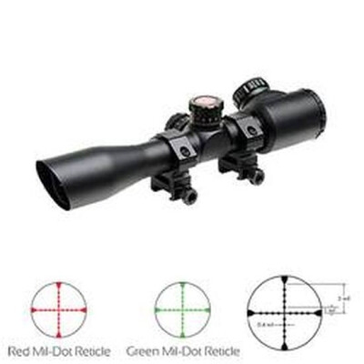 TRUGLO Tru-Brite Tactical Xtreme 4x32 Riflescope Illuminated Mil Dot 1" Tube 1/4 MOA Matte Black Finish TG8504TL