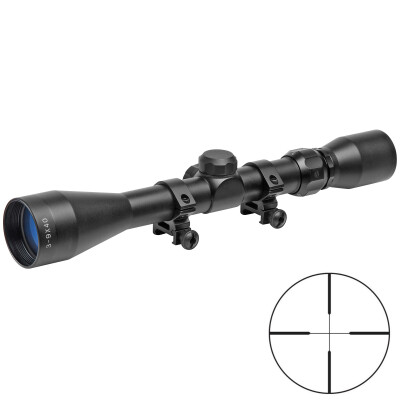 TRUGLO Tru-Shot 3-9x40 Riflescope Duplex Reticle 1/4 MOA Black Matte TG853940B