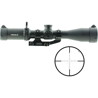 TRUGLO Eminus 3-9x42 Tactical Scope Illuminated TacPlex Reticle 30mm Tube 1/4 MOA Adjustment Fixed Focus Black Anodized