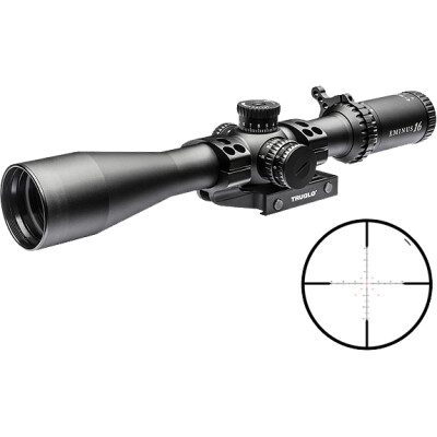 TRUGLO Eminus 4-16x44 Tactical Scope Illuminated TacPlex Reticle 30mm Tube 1/4 MOA Adjustment Fixed Focus Black Anodized