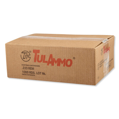 TulAmmo .223 Remington Ammunition, 1000 Rounds, Steel Case FMJ, 55 Grains