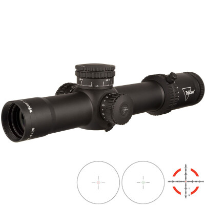 Trijicon Credo 1-8x28 Riflescope With Red and Green MRAD Segmented Circle Reticle MRAD Adjustment FFP 34mm Tube Black