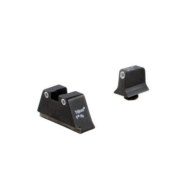 Trijicon Bright & Tough Suppressor Night Sight For Glock Large Frame Set White Front/White Rear with Green Front Lamp and Rear Lamps GL204-C-600689