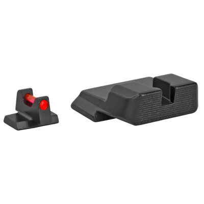 Trijicon Fiber Optic Sight Set Fits S&W M&P/M&P M2.0/SD Series Red Fiber Front/Blacked Out Rear Steel Housing Matte Black Finish