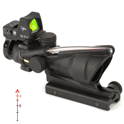 Trijicon 4x32 ACOG Scope, Dual Illuminated Red Chevron .223 Reticle with Colt Knob Thumbscrew Mount & LED 3.25 MOA Red Dot RMR Type 2