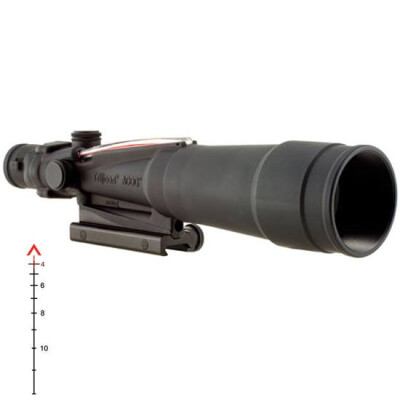 Trijicon ACOG TA55A 5.5x50 Rifle Scope Illuminated Red Chevron .308 Ballistic Reticle with BAC 1/5 MOA with TA51 Mount Aluminum Black TA55A