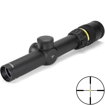 Trijicon AccuPoint 1-4x24 Riflescope Duplex Crosshair With Amber Dot Reticle 30mm Tube 1/4 MOA Adjustments Fiber Optics/Tritium Power Aluminum Housing Black