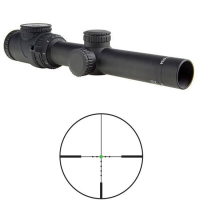 Trijicon AccuPoint 1-6x24 Riflescope MOA-Dot Crosshair With Green Dot Reticle 30mm Tube 1/4 MOA Adjustments Fiber Optics/Tritium Power Aluminum Housing Black