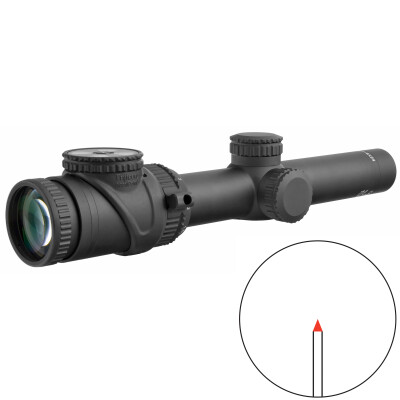 Trijicon AccuPoint 1-6x24 Riflescope Red Triangle Post Reticle 30mm Tube 1/4 MOA Adjustments Fiber Optics/Tritium Power Aluminum Housing Black
