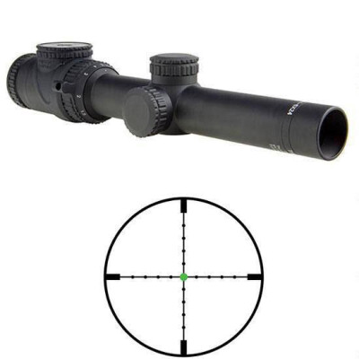 Trijicon AccuPoint 1-6x24 Riflescope Mil-Dot Crosshair With Green Dot Reticle 30mm Tube 1/4 MOA Adjustments Fiber Optics/Tritium Power Aluminum Housing Black