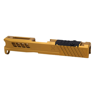 True Precision Slide For Glock 43 with RMS Optics Cut Gold TiN