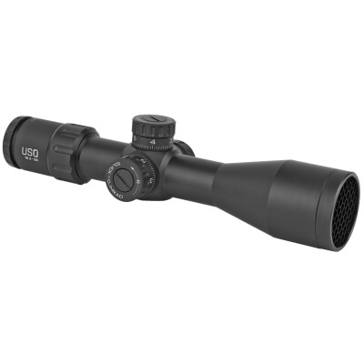 US Optics TS Series 3-12x44 SFP Riflescope Triplex Reticle 30mm Tube 0.1 MRAD Adjustable Parallax Non Illuminated Aluminum Black TS-12X SFP