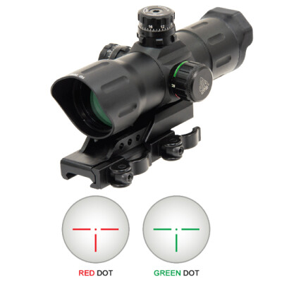 Leapers UTG 6" ITA Red/Green CQB Sight T-Dot Reticle 1/2 MOA Adjustments Offset QD Mount Matte Black 