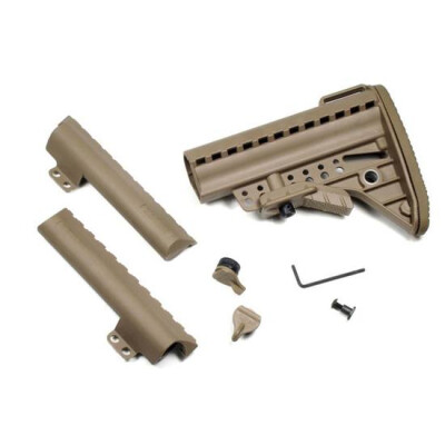 Vltor IMOD Improved Modstock Mil-Spec Standard Tan with Battery Storage and Butt Pad, AR-15