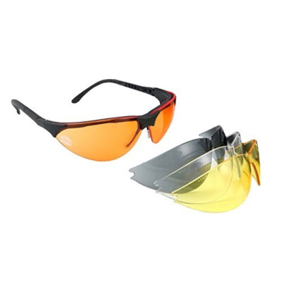 Walker Game Ear Sport Glasses with Interchangeable Lenses ANSI 287.1 Black Frame