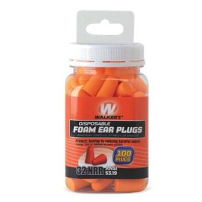 Walkers Game Disposable Ear Foam Ear Plug -32dB Noise Reduction Rating 100 Total Plugs GWP-FP-50PK