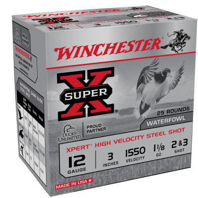 Winchester Super-X 12 Gauge Ammunition 25 Rounds 3" #2 and 3 Steel 1-1/8 oz