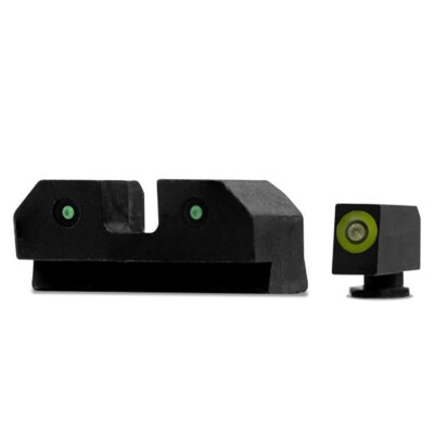 XS Sights RAM Night Sights fits Glock 20/21 Traditional 3 Dot Tritium Night Sight Configuration High Contrast Green Front Steel Construction Black