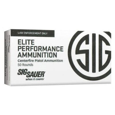 SIG Sauer Elite Performance V-Crown Ammunition 50 Rounds .357 SIG 125 Grain V-Crown Jacketed Hollow Point Projectile 1356fps