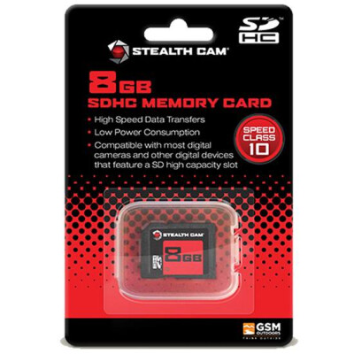 Stealth Cam 8GB SD Memory Card Single Card Pack Speed Class 10 High Speed Data Transfers/Lower Power Consumption STC-8GB