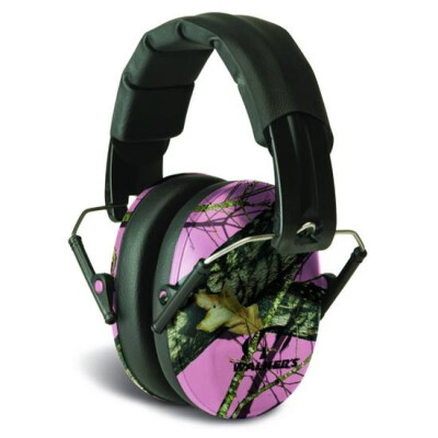 Walkers Game Ear Pro Low Profile Folding Muff, NRR 22db, Mossy Oak Pink Camo
