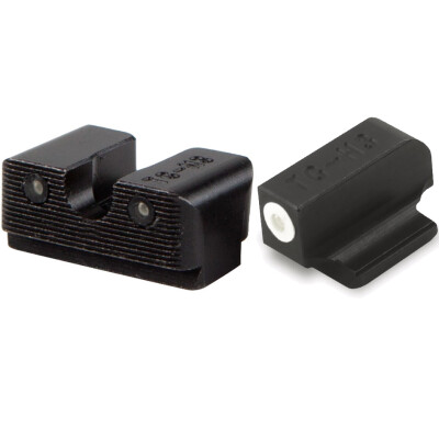 TRUGLO Tritium Pro Walther PPS Classic/PPS M2 Night Sight Set Green Tritium 3-Dot Configuration Front White Focus Lock Ring Steel Black