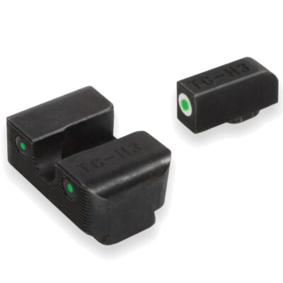 TruGlo Brite Site Tritium Pro Springfield XD/XDM/XDS Front/Rear Night Sight Set Green Tritium 3-Dot Configuration Front White Focus Lock Ring Steel Black