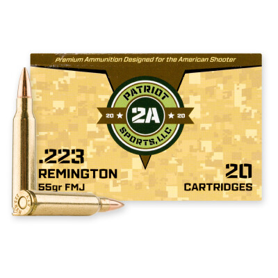 Patriot Sports .223 Remington Ammunition 1000 Rounds FMJ 55 Grains